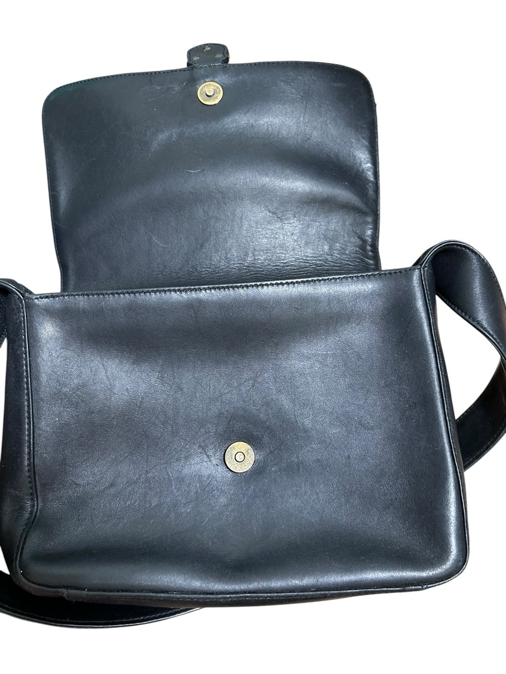 Ralph Lauren vintage black leather shoulder bag old money preppy RL67 crest - Picture 5 of 11